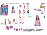OBL10482846 - 美人鱼系列11.5寸实身变色泡水美人鱼芭比带5样不同的惊喜配件3款6PC混装