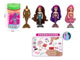 OBL10483403 - 第8代7寸实身黄金变色美人鱼凯莉主题。带皇冠发夹。梳子，镜子  3款混装