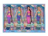 OBL10484466 - 11.5寸9关节实身长鞭美人鱼芭比。4款4PC