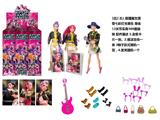 OBL10484626 - K-POP 猎魔女团真人版11.5寸19关节实身带七彩灯光主题曲鲁米佐伊米cospiay朋克芭比带金貂卡片一张带摇滚吉他带发夹带手提包3款9PC混装