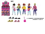 OBL10484640 - 1比1 K-POP 猎魔男团动画版  11.5寸11关节实身Baby saia - ABBy  - Mystery - Jinu-Romane  猎魔乐队 5款9PC混装带吉他带鞋子