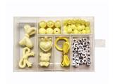 OBL10486193 - DIY串珠 8mm/12mm圆珠+彩珠+字母珠+弹簧扣+线（6格）