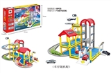 OBL617748 - Building blocks assembled car parking lot with three simulation