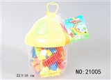OBL618489 - Little mushroom produced blocks multi-color combination weighing 150 grams (about 60-70 PCS)