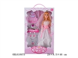 OBL618975 - 18 inches small English music empty handed barbie dress with crown necklaces earrings 