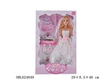 OBL624849 - 18 inches small English music IC empty handed barbie dress with crown necklaces earrings