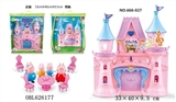 OBL626177 - Pink pig doll with light music castle villa furniture