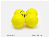 OBL626813 - 4只庄3寸黄色PU笑脸球