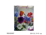OBL626887 - Oversized square flowers and green gift bag