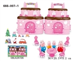 OBL628706 - Pink pig with cake house and furniture