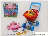 OBL636378 - Pink pig sister happy shopping cart lights the cash register, scanning, supermarkets play 4 grain of