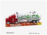 OBL640474 - Drag head silver flat car two grass two animals