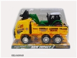 OBL640848 - 实色镀轮镀座惯性工程车载滑行农夫车（4款混装）
