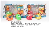OBL641245 - 开窗盒惯性卡通车套装（工程车/火车头/的士/消防车）3只装