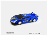 OBL643596 - 实色喷漆仿真惯性赛车（红、蓝混装）