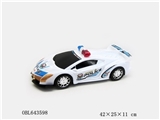 OBL643598 - 实色喷漆仿真惯性警车       （白）
