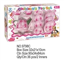OBL644949 - Red flower printed tea set