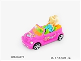 OBL646270 - Solid color inertia convertible barbie car with small princess