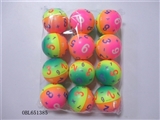 OBL651385 - 12 only 6.3 cm rainbow digital zhuang PU ball
