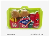 OBL655870 - Hamburgers French fries drink tomato sauce dish