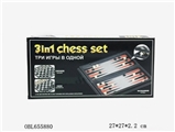 OBL655880 - Backgammon, chess, chess, 3 in 1 (with magnetic)