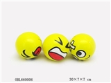 OBL660006 - 3粒装3寸 表情 PU 球