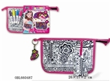 OBL660487 - DIY red flower hand bag with pendant can be washed pen (4 color)