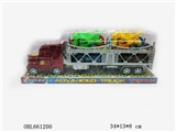 OBL661200 - 惯性双层拖头车带2只摩托2只跑车