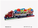 OBL662141 - 惯性拖头车+3只回力工程车