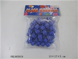 OBL665019 - 50只庄奶蓝三花玻璃珠（1.6cm）