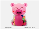 OBL666873 - 大粉猪益智类积木多色混装称重250克（79PCS+)