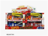 OBL667391 - Inertia solid color plating the fire truck four models, each every two PVC box 8 PCS/box