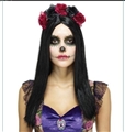OBL668927 - Day of the Dead Flower Wig