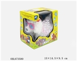 OBL673580 - Electric lighting sound forward back put tail curly dog wears skirt (with glasses)