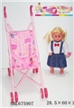 OBL675907 - Iron trolley 16 inch live eye IC female doll