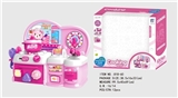 OBL676636 - Cartoon pink puzzle kitchen, kitchen utensils and appliances