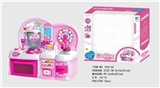 OBL676640 - Cartoon pink puzzle kitchen, kitchen utensils and appliances