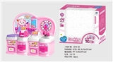 OBL676641 - Cartoon pink puzzle kitchen, kitchen utensils and appliances