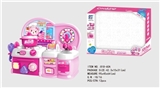 OBL676650 - Cartoon pink puzzle kitchen, kitchen utensils and appliances