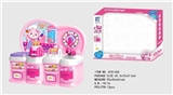 OBL676655 - Cartoon pink puzzle kitchen, kitchen utensils and appliances
