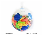 OBL683664 - 蓝色足球类益智类2#积木多色混装称重230克（195PCS+）