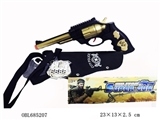 OBL685207 - 线条金火石枪配皮套警徽