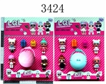 OBL686286 - 3.5寸惊喜娃娃4只+9.5CM惊喜球+2个手提袋 2款（娃娃眼睛和衣服冰冻变色）