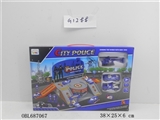 OBL687067 - <警察>轨道停车场配1只塑料飞机2只车子（滑行）