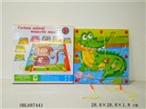 OBL687441 - Wooden crocodile maze with magnetic pen