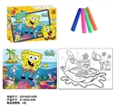 OBL688237 - Sponge painting plane puzzles with crayons