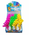 OBL689472 - Clap three color bubbles stick (short) 24 PCS