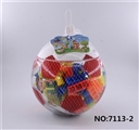 OBL691803 - 红色足球益智类2#积木多色混装称重230克（195PCS+）