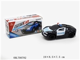 OBL700782 - 电动3D音乐灯光万向警车布加迪