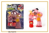 OBL702070 - Angry birds painting with music fan, transparent four lights flashing single bottle water bubble gun
